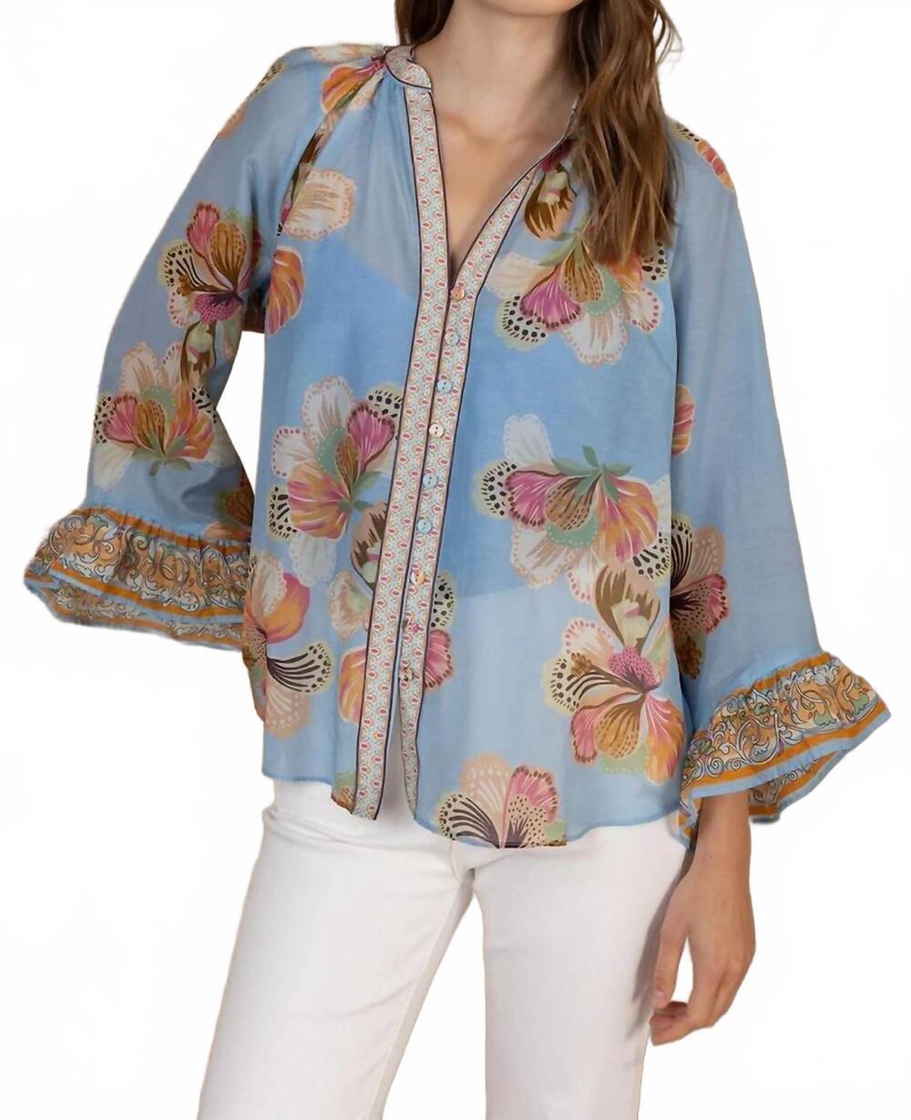 NEW HALE BOB aura voile top - plus in blue